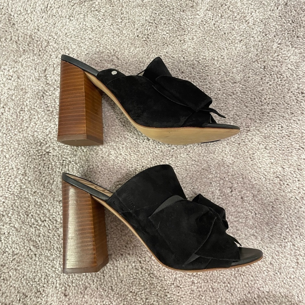Sam Edelman Women’s Yumi Black Suede Heel Shoes - Picture 4 of 10
